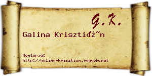Galina Krisztián névjegykártya
