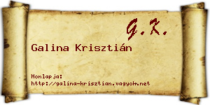 Galina Krisztián névjegykártya